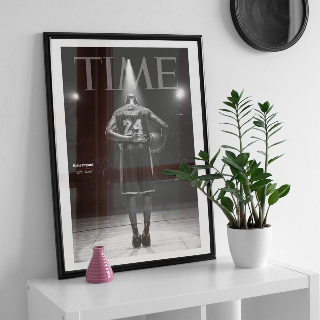 Kobe Bryant Time Magazine cover Poster print, NBA Lakers Canvas Wall Art, Mamba mentality basketball Home decor - Image 4