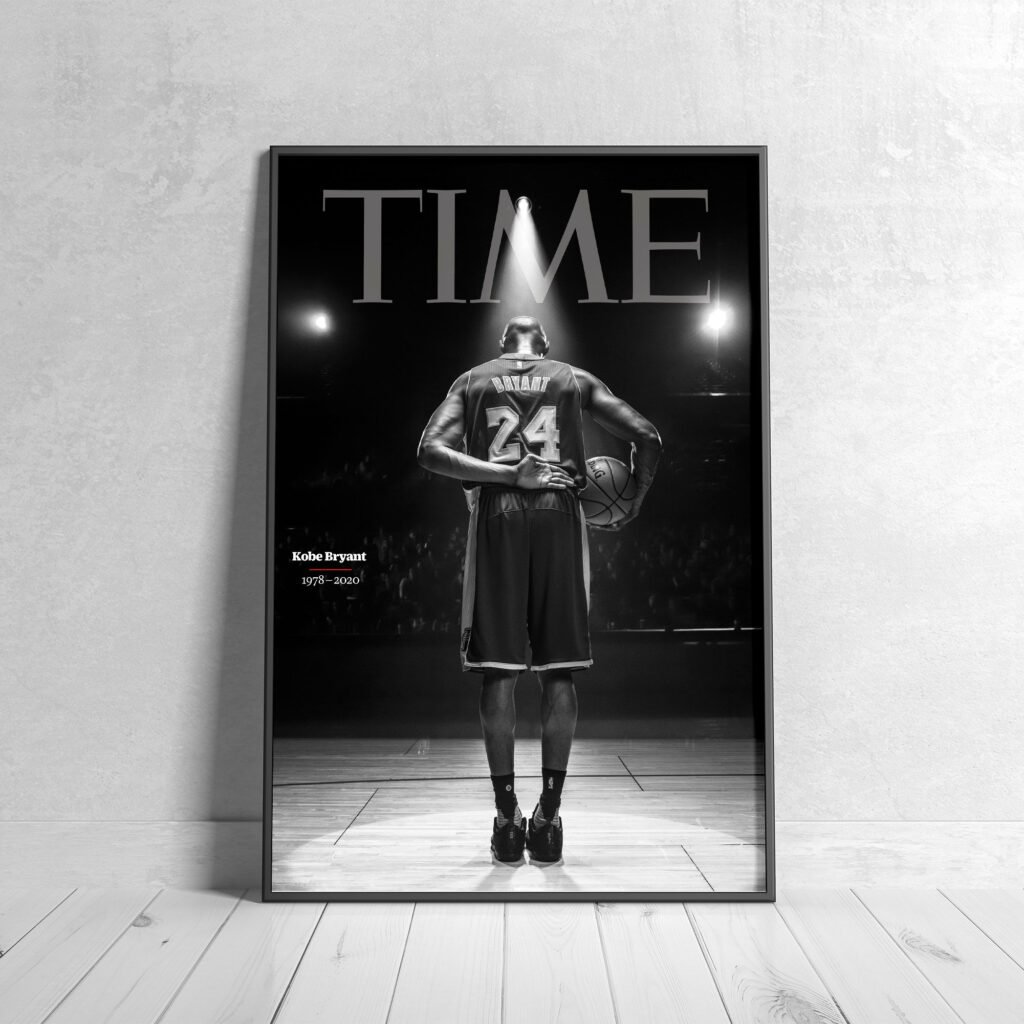 Kobe Bryant Time Magazine cover Poster print, NBA Lakers Canvas Wall Art, Mamba mentality basketball Home decor - Image 6