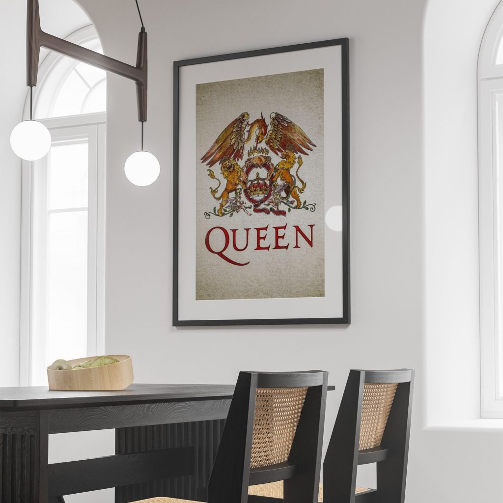 Queen Logo poster, Freddie Mercury poster, Queen Band Music Canvas wall art print, Bohemian Rhapsody - Image 8