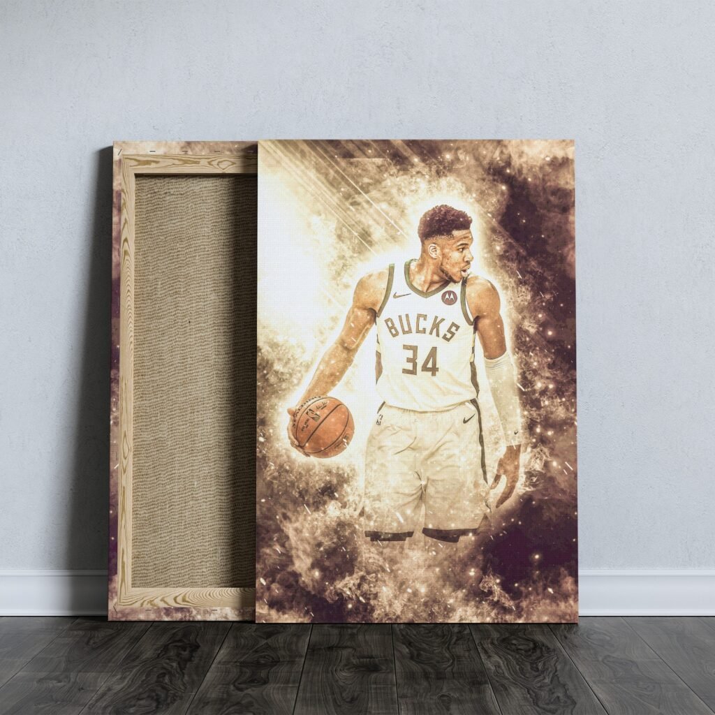 Giannis Antetokounmpo Poster, Greek Freak print, NBA Milwaukee Bucks Canvas Wall Art, Basketball poster - Image 7