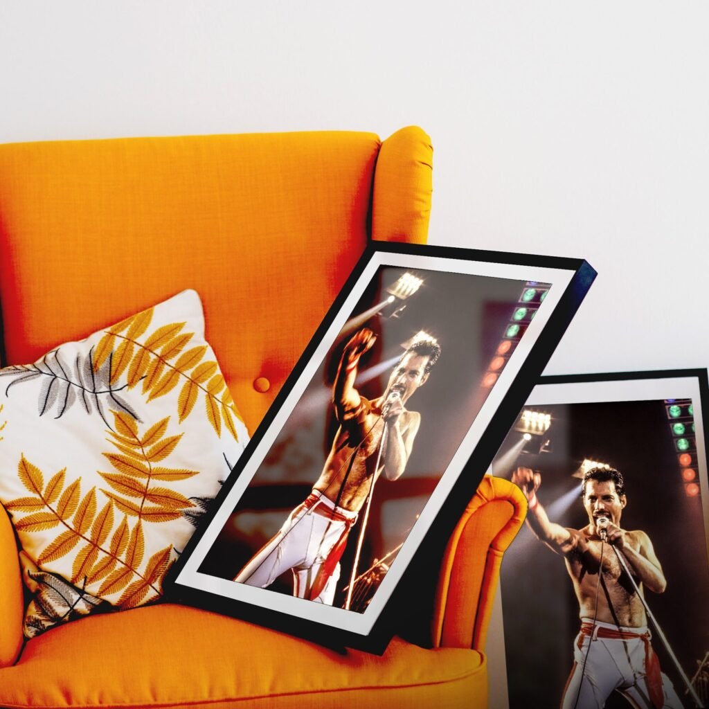 Freddie Mercury on stage poster, Queen Band Music Canvas wall art print, Bohemian Rhapsody poster - Image 6