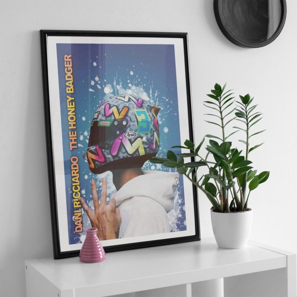 Daniel Ricciardo Renault Helmet Poster print - Formula 1 Canvas Wall Art - Gift Idea for F1 fans - Image 5