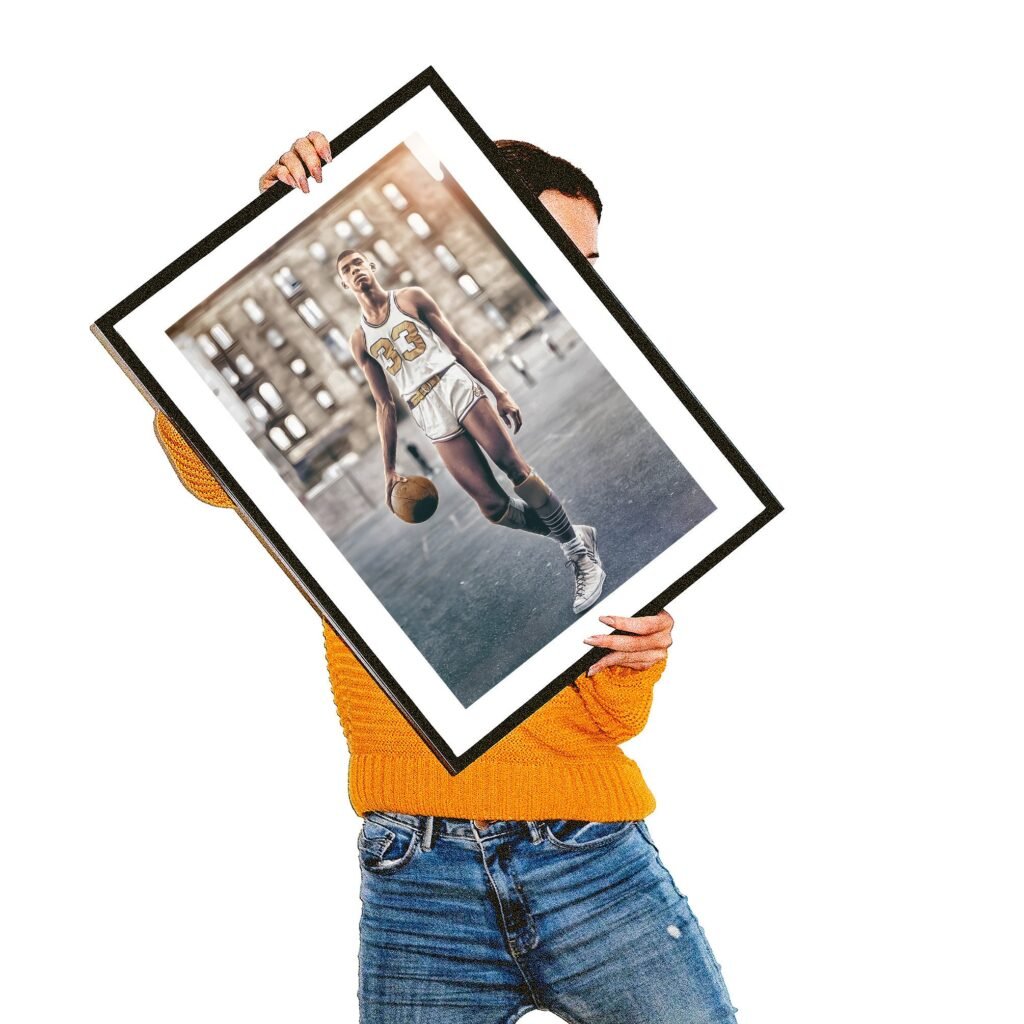 Kareem Abdul-Jabbar Young poster, Legendary NBA Canvas wall art, Basketball NBA print, Iconic sports poster - Image 5