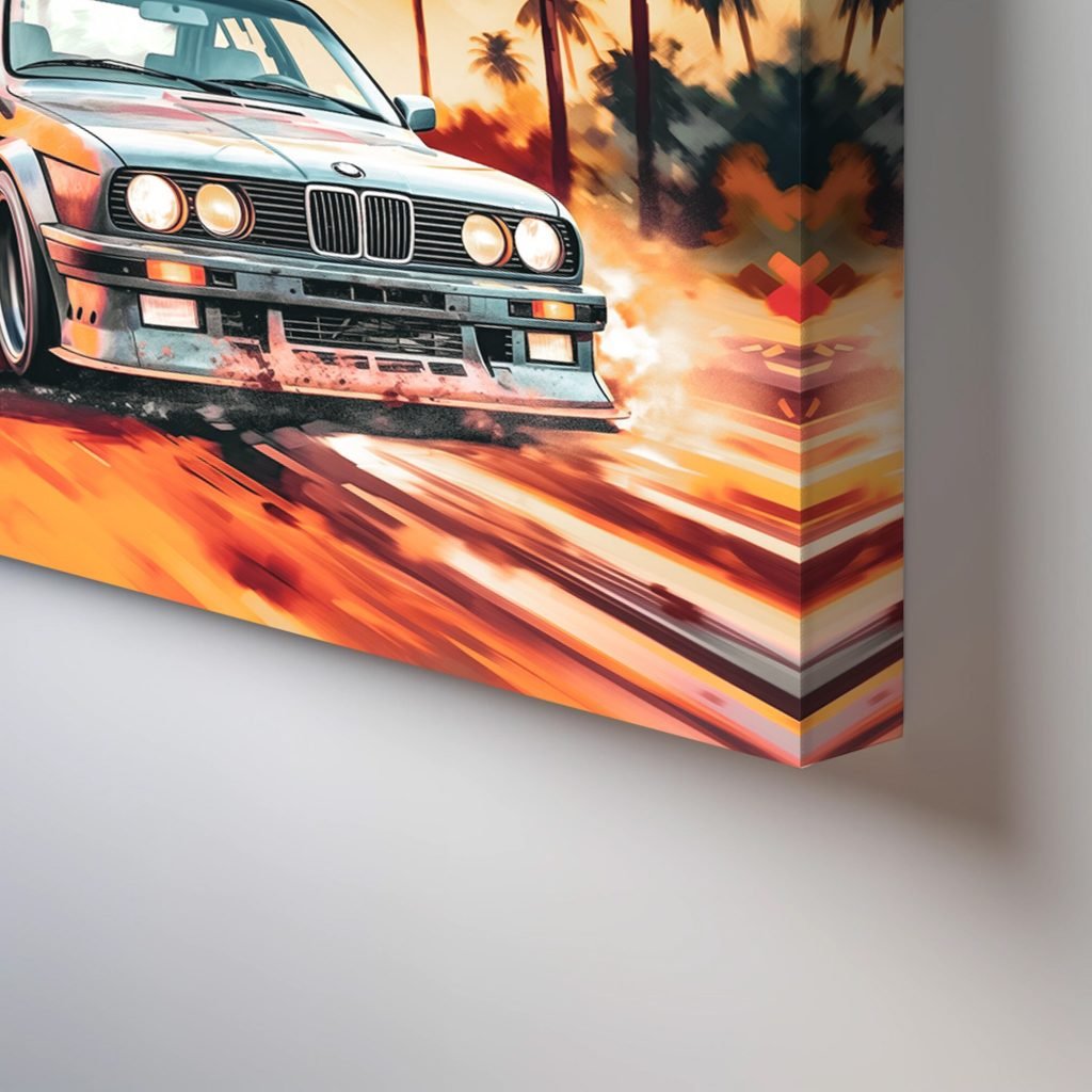 BMW e30 Canvas Wall Art print  - Auto Canvas Artwork for Living Room or Man Cave - e46 Racing Car Home Decor - Image 7