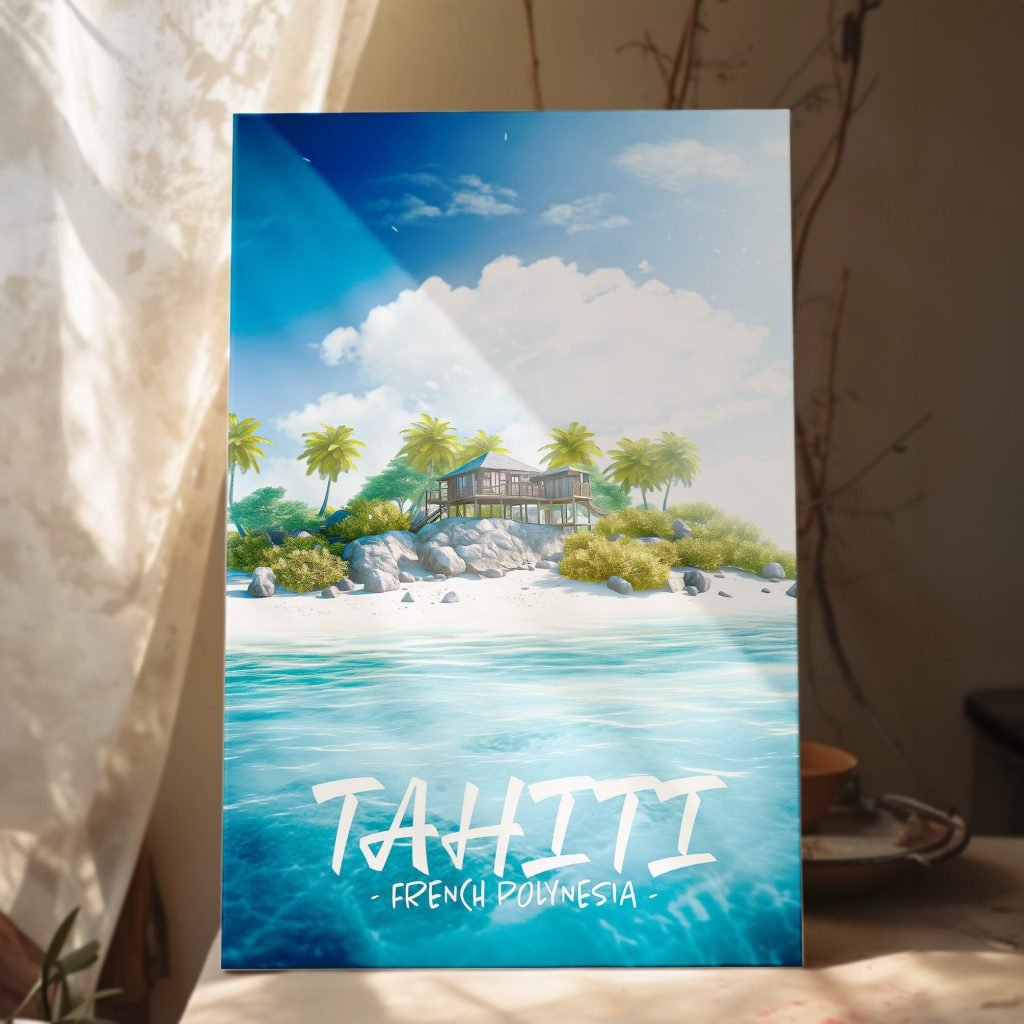 Tahiti French Polynesia Canvas Wall Art print  - Tropical Paradise Canvas Wall Artwork - Perfect Home Decor for Living Room - Image 6