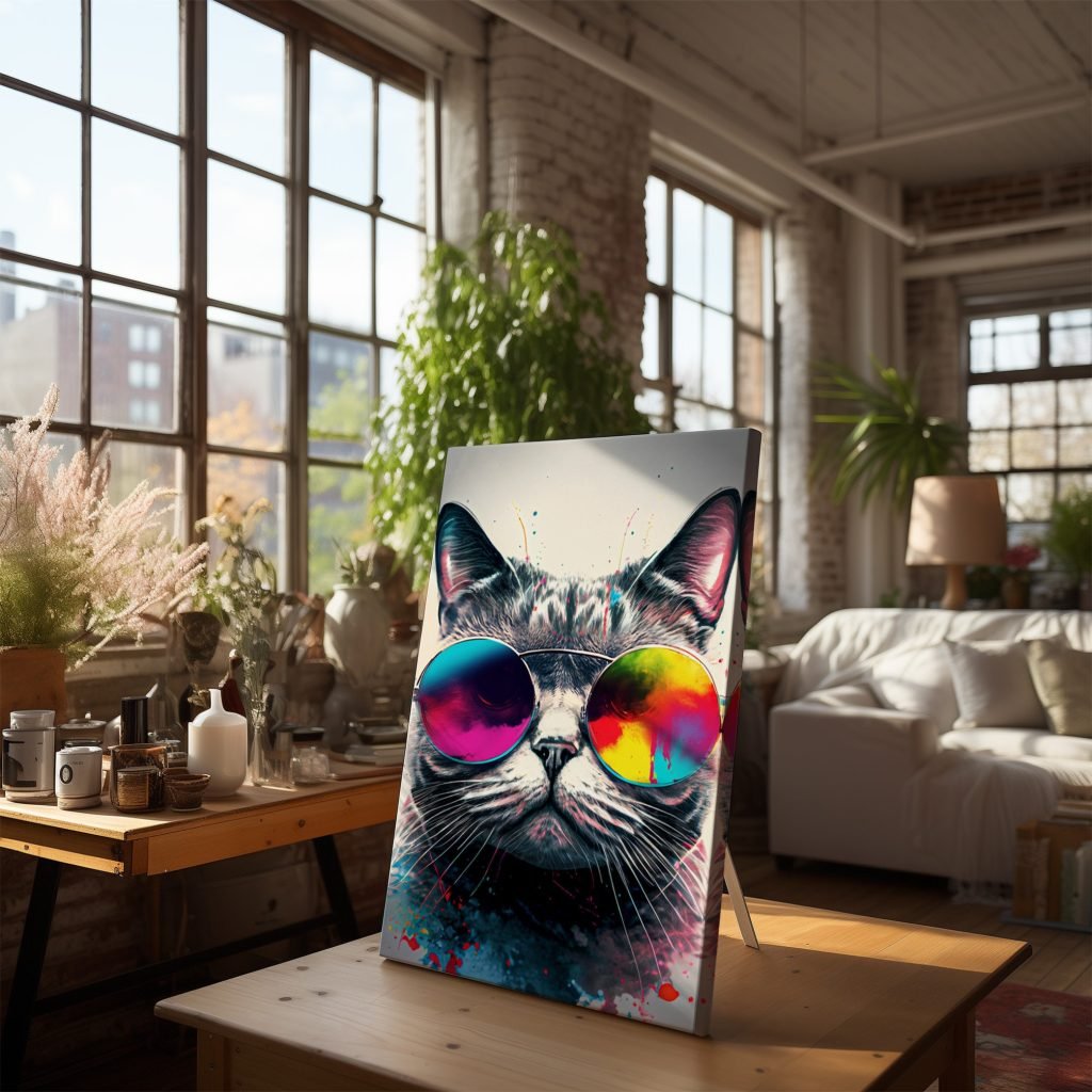 Swag Cat Canvas Wall Art print  - Funny Artwork for Cat Lovers, Amazing Wall artwork gift idea - Image 6