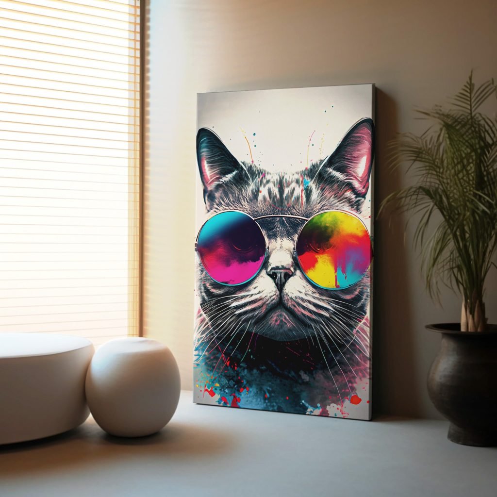 Swag Cat Canvas Wall Art print  - Funny Artwork for Cat Lovers, Amazing Wall artwork gift idea - Image 7