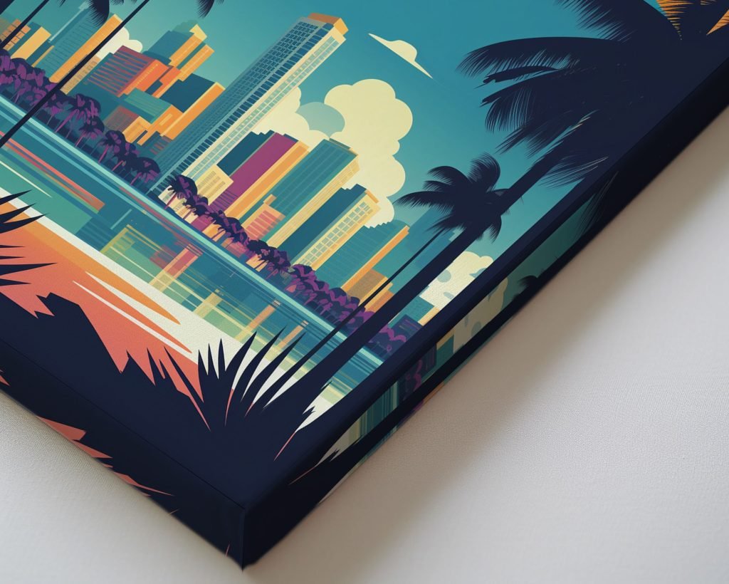 Miami Beach Canvas Wall Art print  - USA Florida State Travel Artwork - Home Decor for Living Room - Image 4