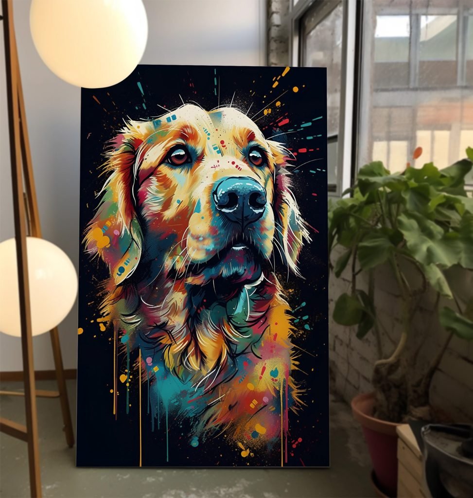 Painting of Golden Retriever Canvas Wall Art print, Dogs Canvas for Nursery or Living Room, Boys or Girls kids room - Image 8