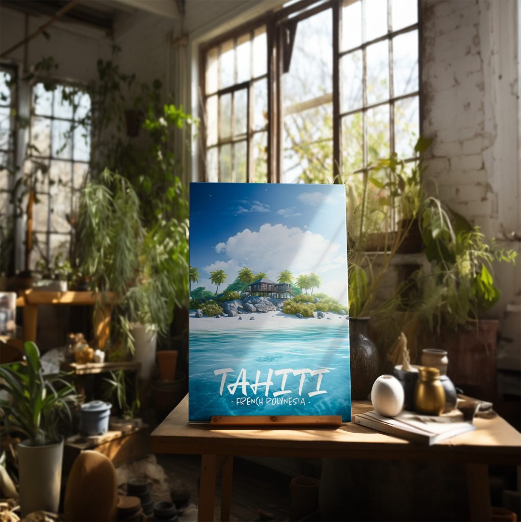 Tahiti Beach Canvas Wall Art print  - French Polynesia Island Home Decor artwork - Ideal Living Room Decor - Image 3