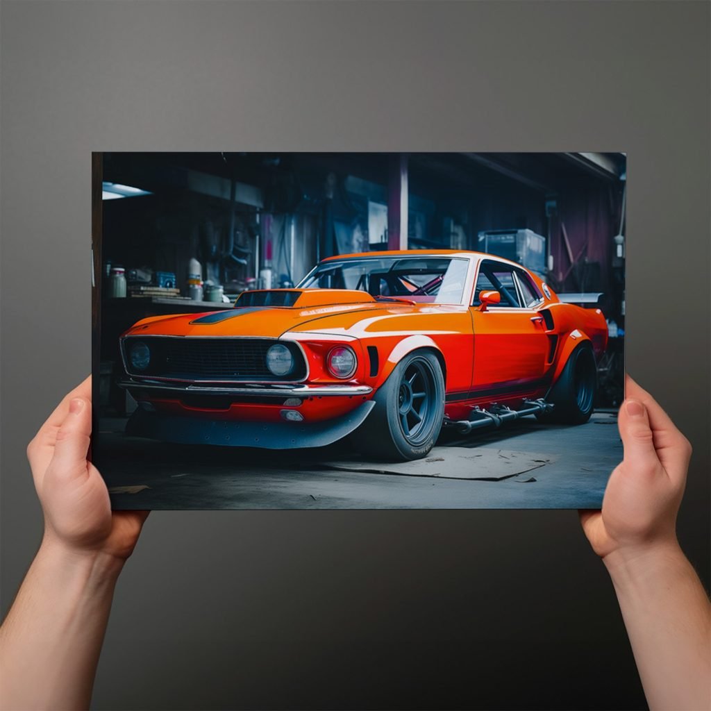 Ford Mustang Canvas Wall Art print , Racing car Vintage Canvas, Artwork for Living Room, man cave or boys room - Image 3