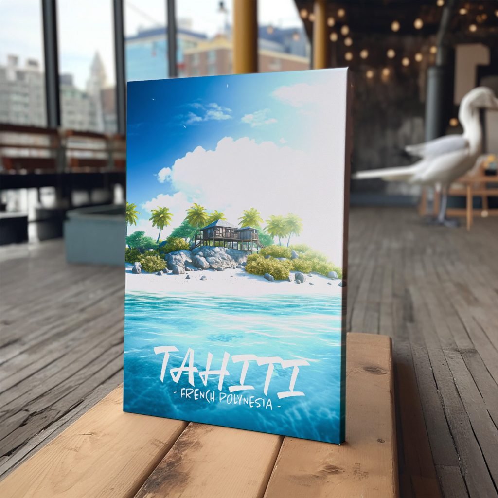 Tahiti Beach Canvas Wall Art print  - French Polynesia Island Home Decor artwork - Ideal Living Room Decor - Image 4