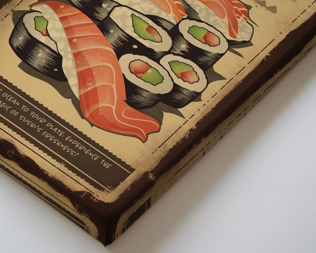Japanese Sushi Kitchen Canvas Wall Art print - Vintage Food Decor for food Lovers - Image 3