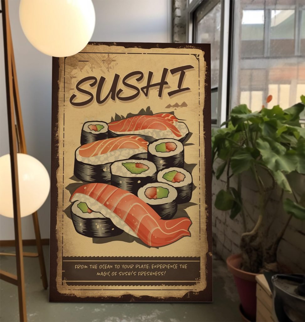 Japanese Sushi Kitchen Canvas Wall Art print - Vintage Food Decor for food Lovers - Image 8