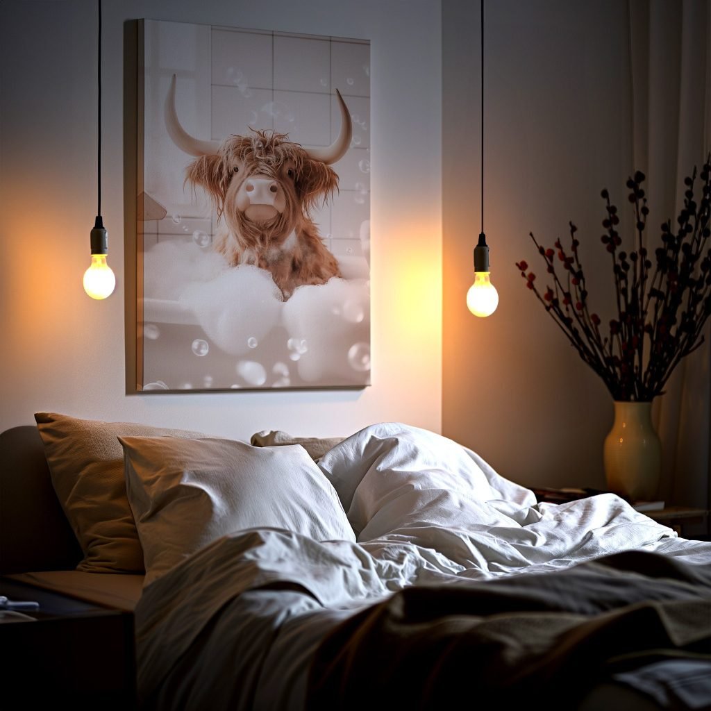 Highland Cow Hot Tub Canvas - Animal Print Bathroom Wall Art - Home Decor - Image 7