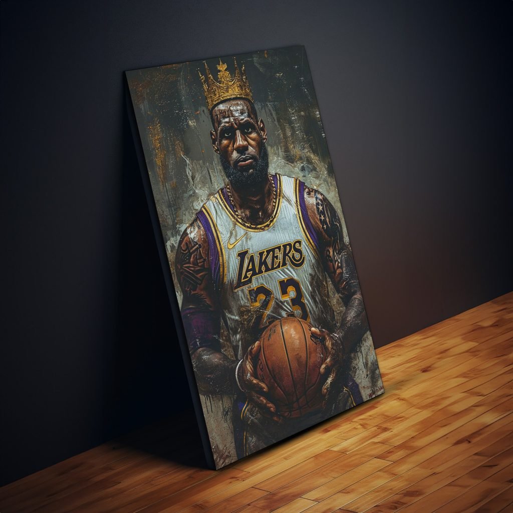 King Lebron James poster, NBA Los Angeles Lakers Canvas Wall Art Painting print, iconic sports poster as home decor - Image 4