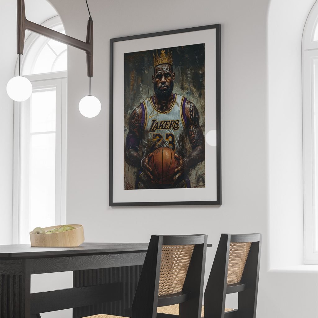 King Lebron James poster, NBA Los Angeles Lakers Canvas Wall Art Painting print, iconic sports poster as home decor - Image 8
