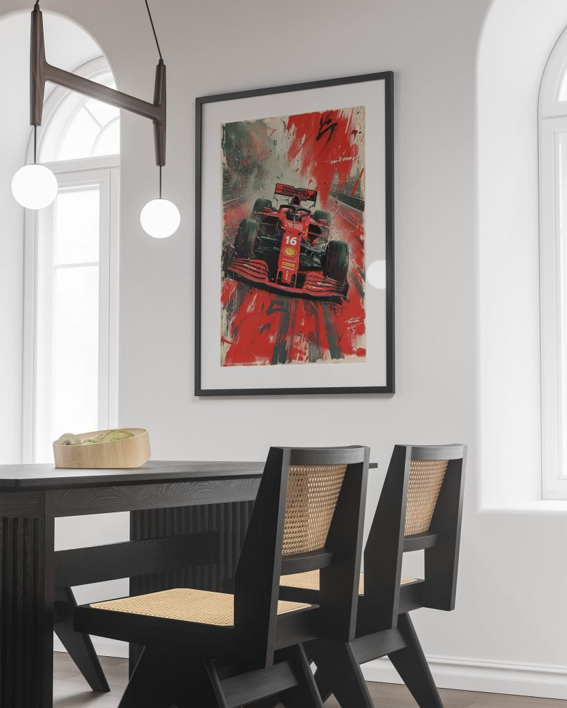 Charles Leclerc Ferrari F1 Poster, Formula 1 Ferrari Canvas Wall art print, Formula 1 Canvas Wall Art - Image 8