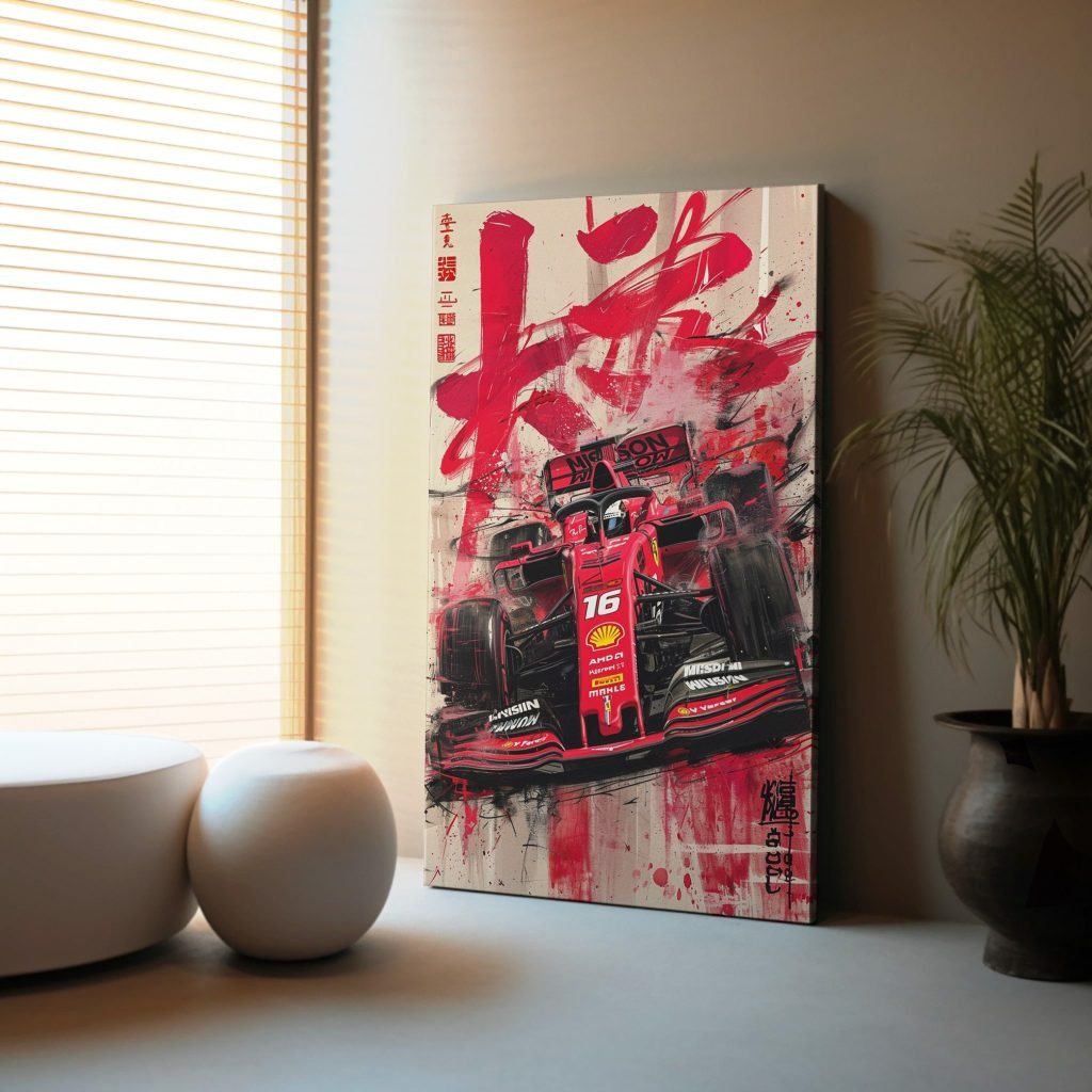 Charles Leclerc Ferrari F1 Canvas Wall Art - Formula 1 Poster - Scuderia Ferrari F1 Print - Premium Racing Decor - Image 4