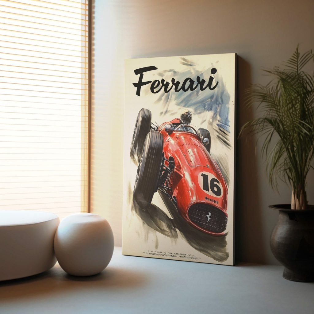 Vintage Ferrari F1 Canvas Wall Art - Retro Formula 1 Poster - Scuderia Ferrari F1 Print - Premium Racing Decor - Image 4