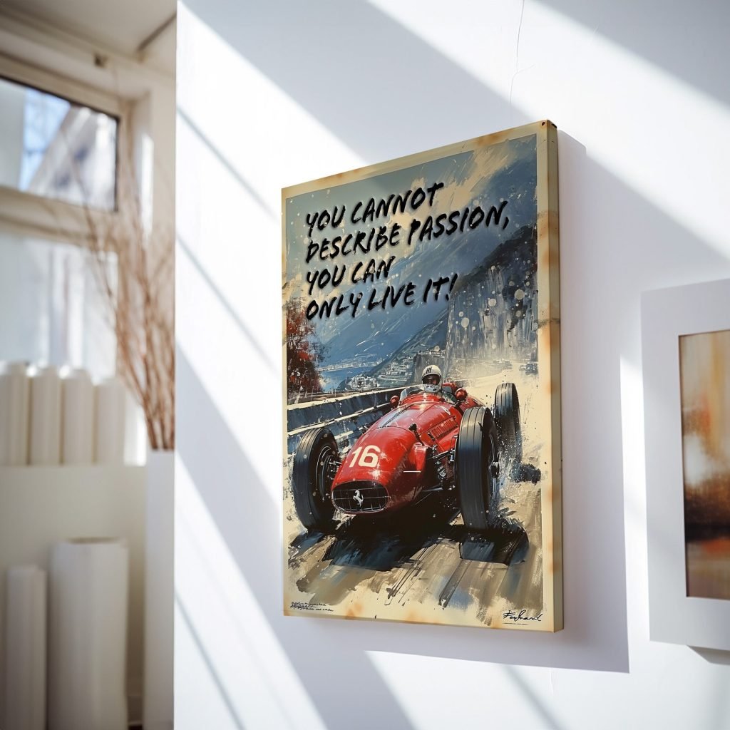 Retro Enzo Ferrari F1 Poster, Vintage Formula 1 Ferrari Canvas Wall art print, Formula 1 Canvas Wall Art - Image 5