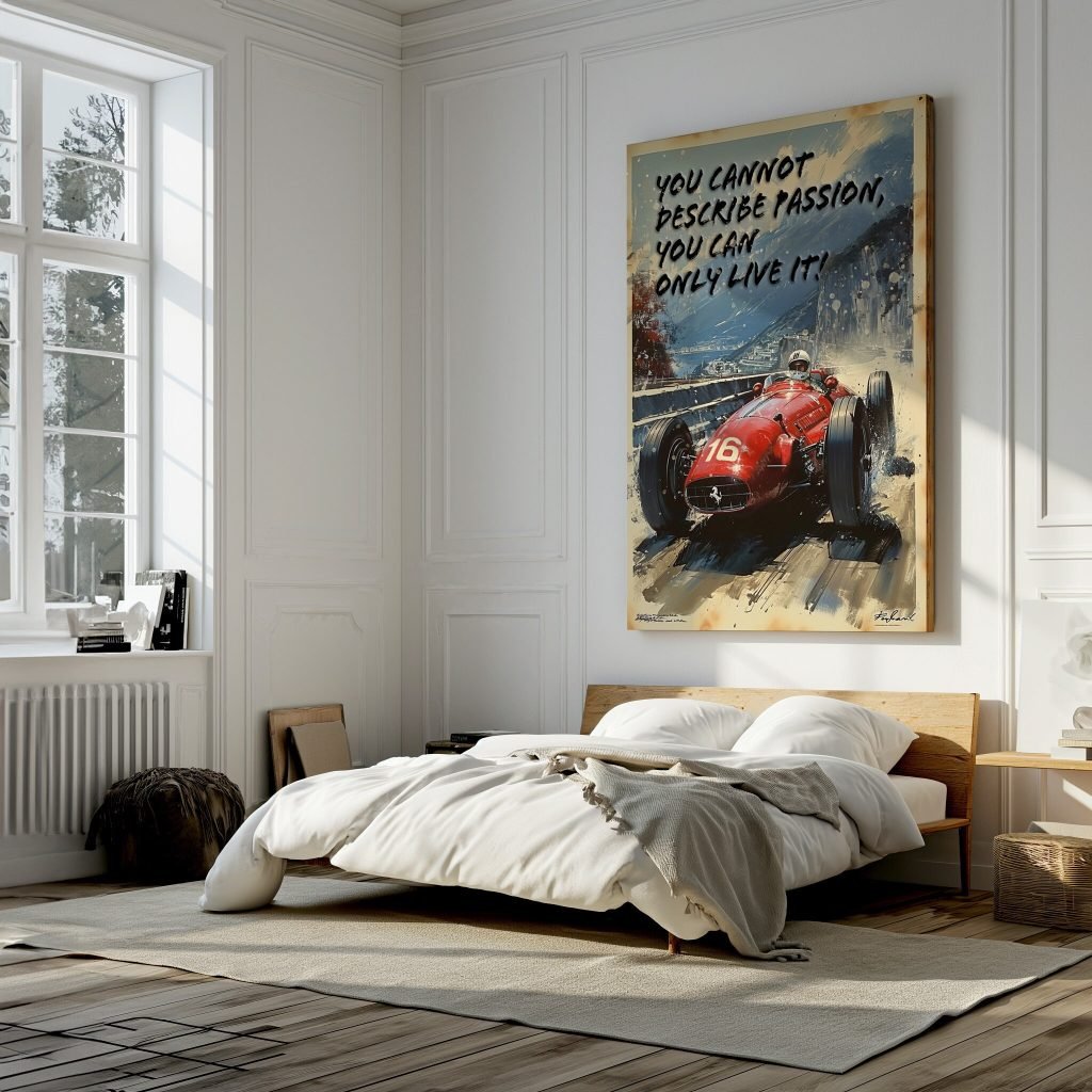 Retro Enzo Ferrari F1 Poster, Vintage Formula 1 Ferrari Canvas Wall art print, Formula 1 Canvas Wall Art - Image 7