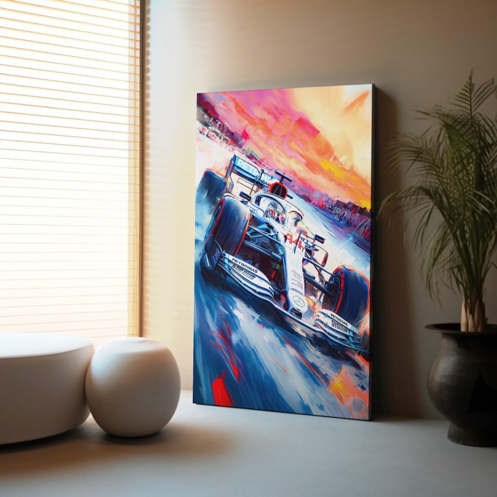 Lewis Hamilton F1 Poster, Mercedes Formula 1 canvas wall art print, Mercedes AMG F1, Sports poster - Image 3