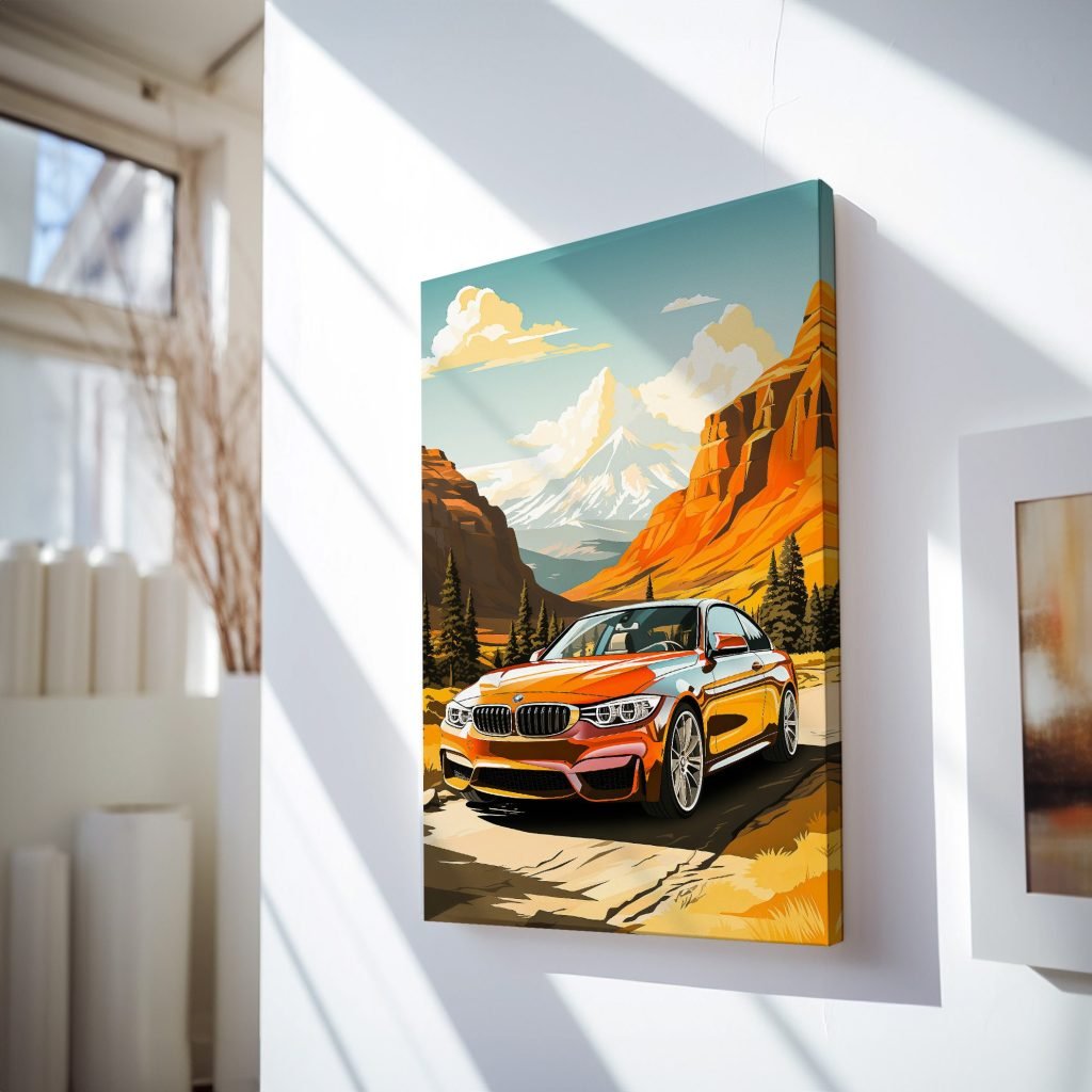 BMW F30 Canvas Wall Art print  - Auto Artwork for Living Room or Man Cave - E46 Racing Car Home Decor - Image 7