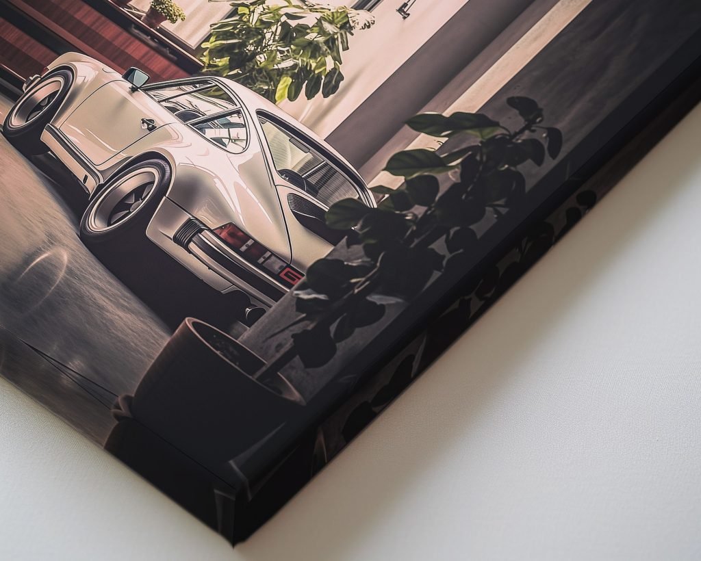 Porsche 911 Racing Car in Living Room Canvas Wall Art print  - Artwork for Man Cave or Boys Room - Image 4