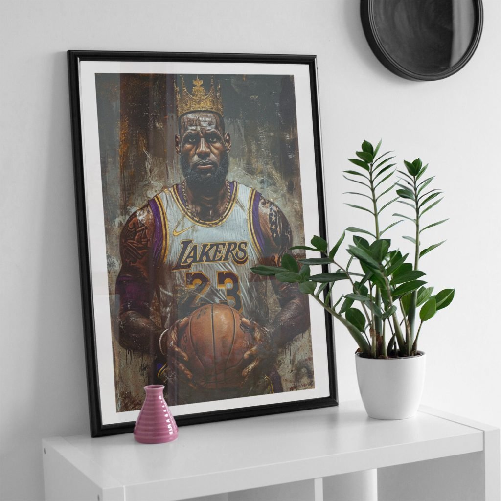 King Lebron James poster, NBA Los Angeles Lakers Canvas Wall Art Painting print, iconic sports poster as home decor - Image 3