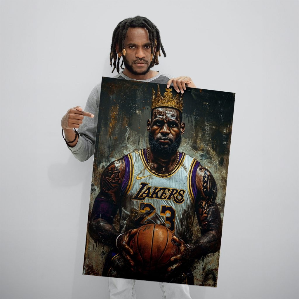 King Lebron James poster, NBA Los Angeles Lakers Canvas Wall Art Painting print, iconic sports poster as home decor - Image 5