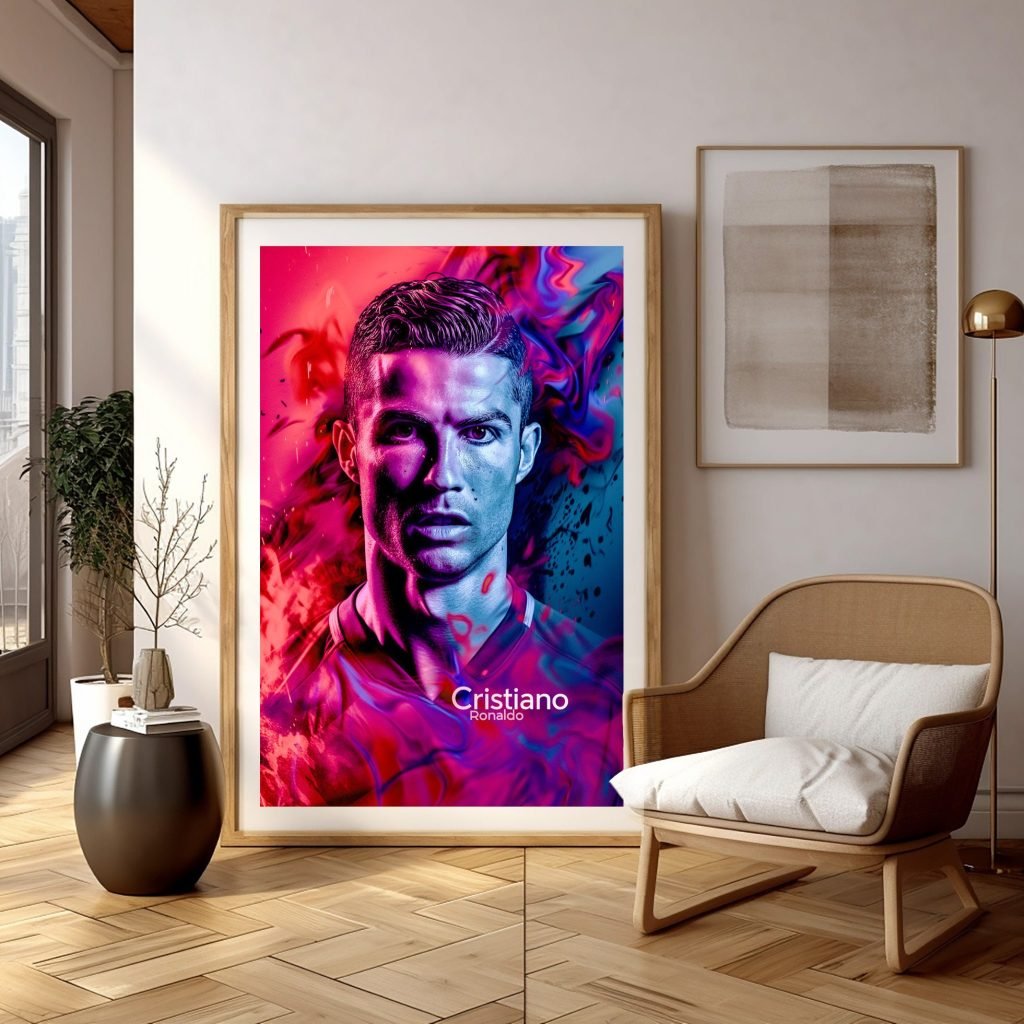Cristiano Ronaldo Football Poster: Portugal Legend, Manchester United, Real Madrid Star Canvas Wall Art Print for Soccer Fans - Image 3