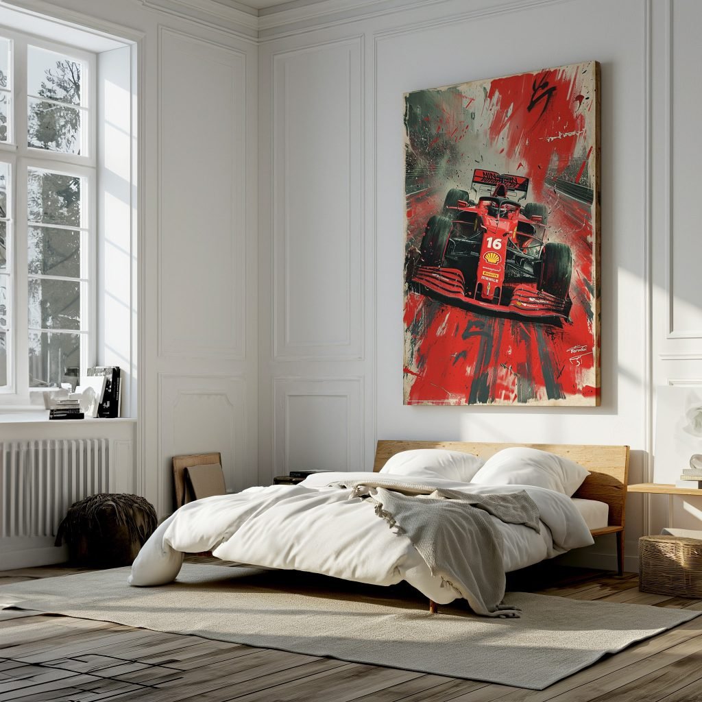 Charles Leclerc Ferrari F1 Poster, Formula 1 Ferrari Canvas Wall art print, Formula 1 Canvas Wall Art - Image 7