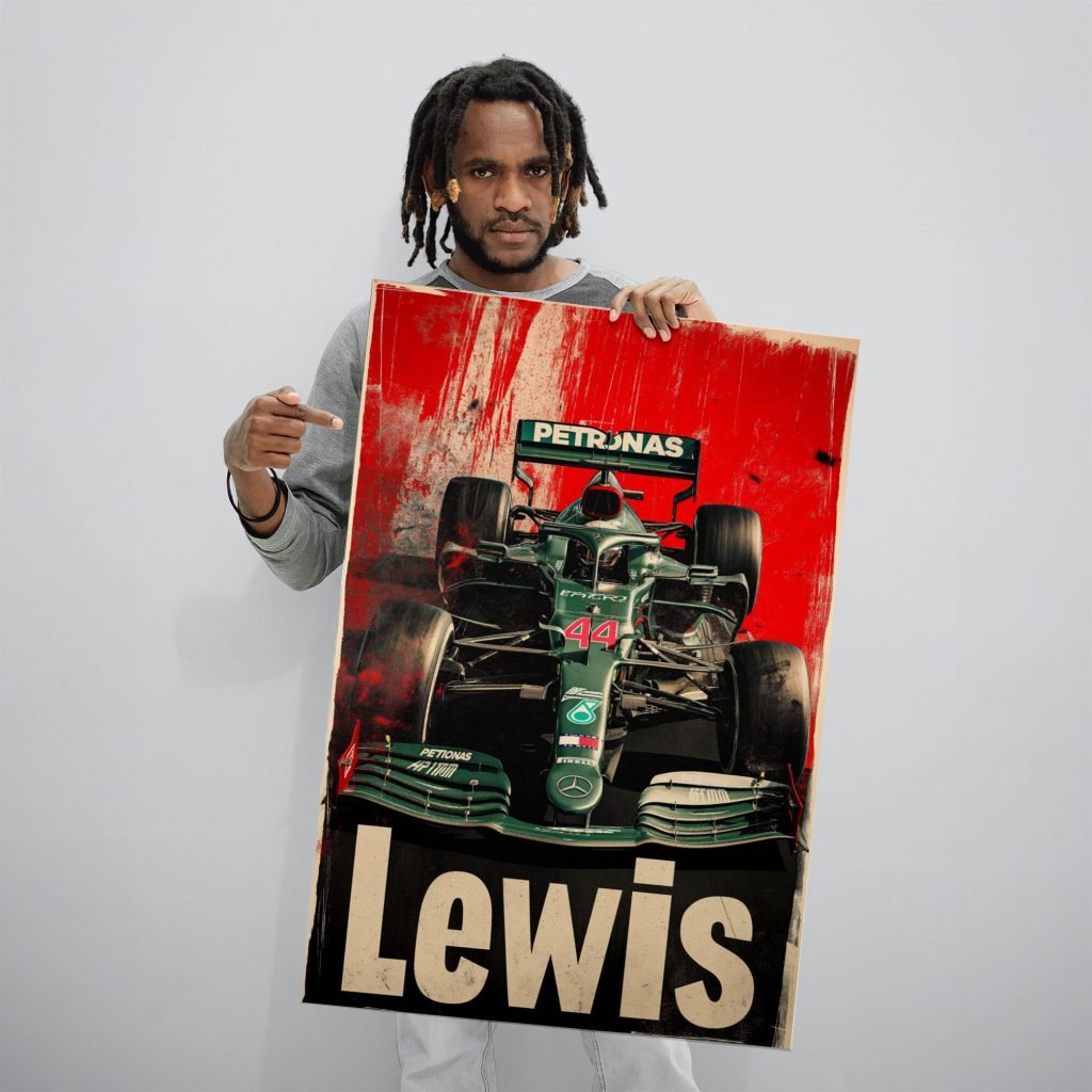 Lewis Hamilton Poster print, Mercedes Formula 1 canvas wall art, F1 world champion Wall Art, Sports poster - Image 3