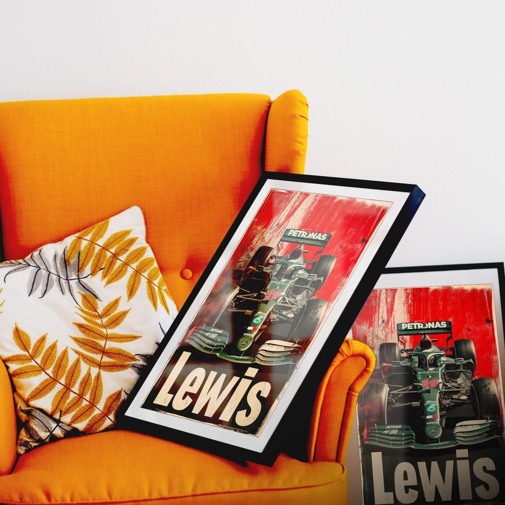 Lewis Hamilton Poster print, Mercedes Formula 1 canvas wall art, F1 world champion Wall Art, Sports poster - Image 4