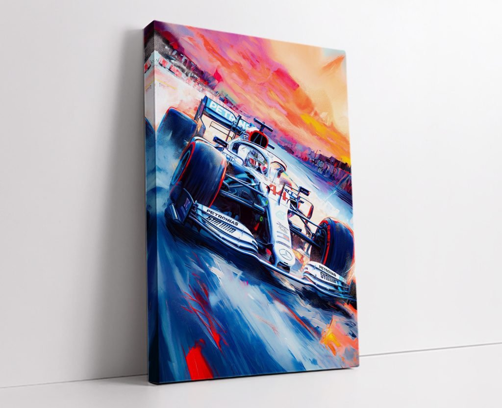 Lewis Hamilton F1 Poster, Mercedes Formula 1 canvas wall art print, Mercedes AMG F1, Sports poster - Image 7