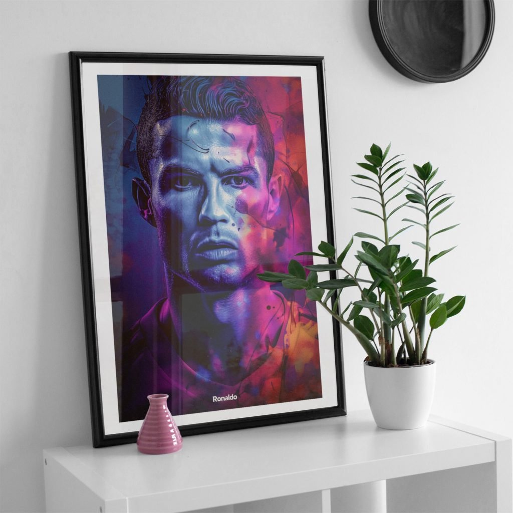 Cristiano Ronaldo Football Poster: Portugal & Club Legend, Manchester United, Real Madrid Star Canvas Wall Art Print for Soccer Fans - Image 3