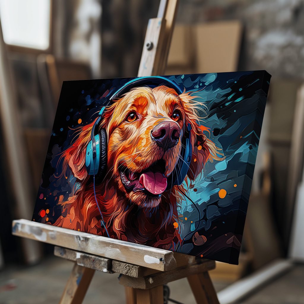 Golden Retriever Dog Canvas Wall Art print , Stretched Canvas for kids room or Living Room, Boys or Girls kids room - Image 6