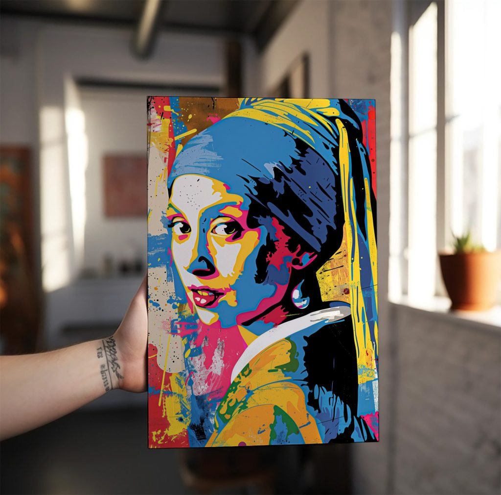 Girl with a Pearl Earring Graffiti Art, Modern Urban Canvas Print, Classic Portrait with Street Art Style, Colorful Wall Art for Home - Image 5