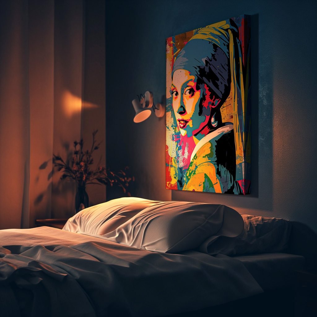 Girl with a Pearl Earring Graffiti Art, Modern Urban Canvas Print, Classic Portrait with Street Art Style, Colorful Wall Art for Home - Image 8