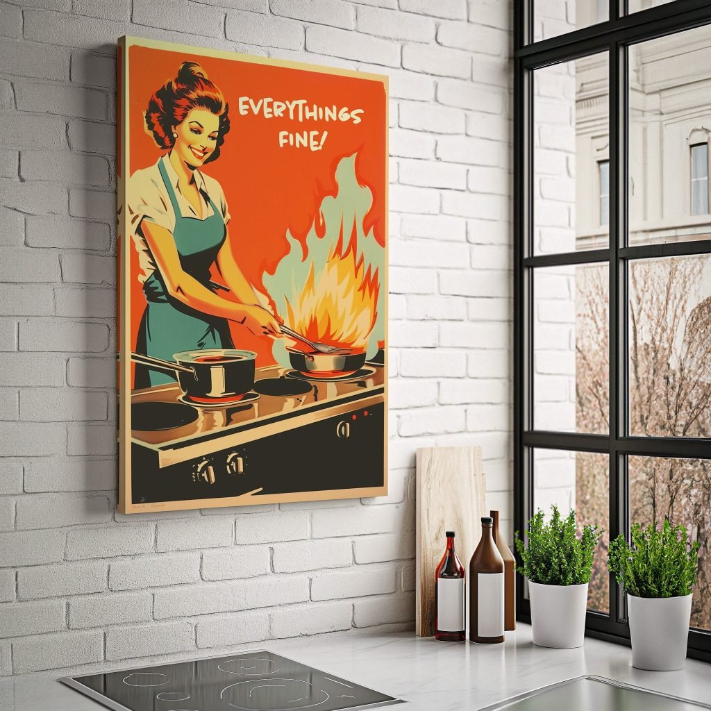Retro Kitchen Canvas Print for Mom - Funny Kitchen qoute of Grandma - Cooking Wall Art gift idea for wife - Image 3