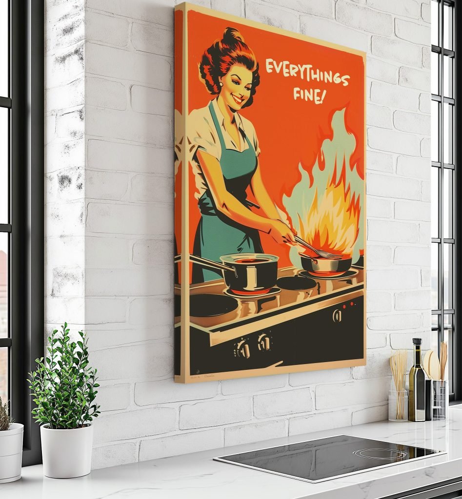 Retro Kitchen Canvas Print for Mom - Funny Kitchen qoute of Grandma - Cooking Wall Art gift idea for wife - Image 4