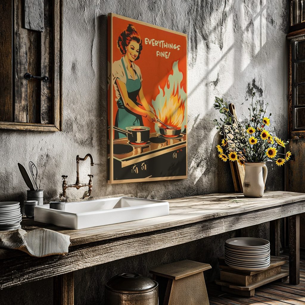 Retro Kitchen Canvas Print for Mom - Funny Kitchen qoute of Grandma - Cooking Wall Art gift idea for wife - Image 6