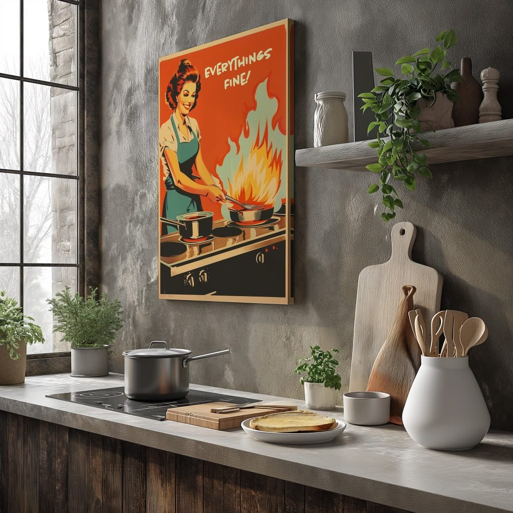 Retro Kitchen Canvas Print for Mom - Funny Kitchen qoute of Grandma - Cooking Wall Art gift idea for wife - Image 7