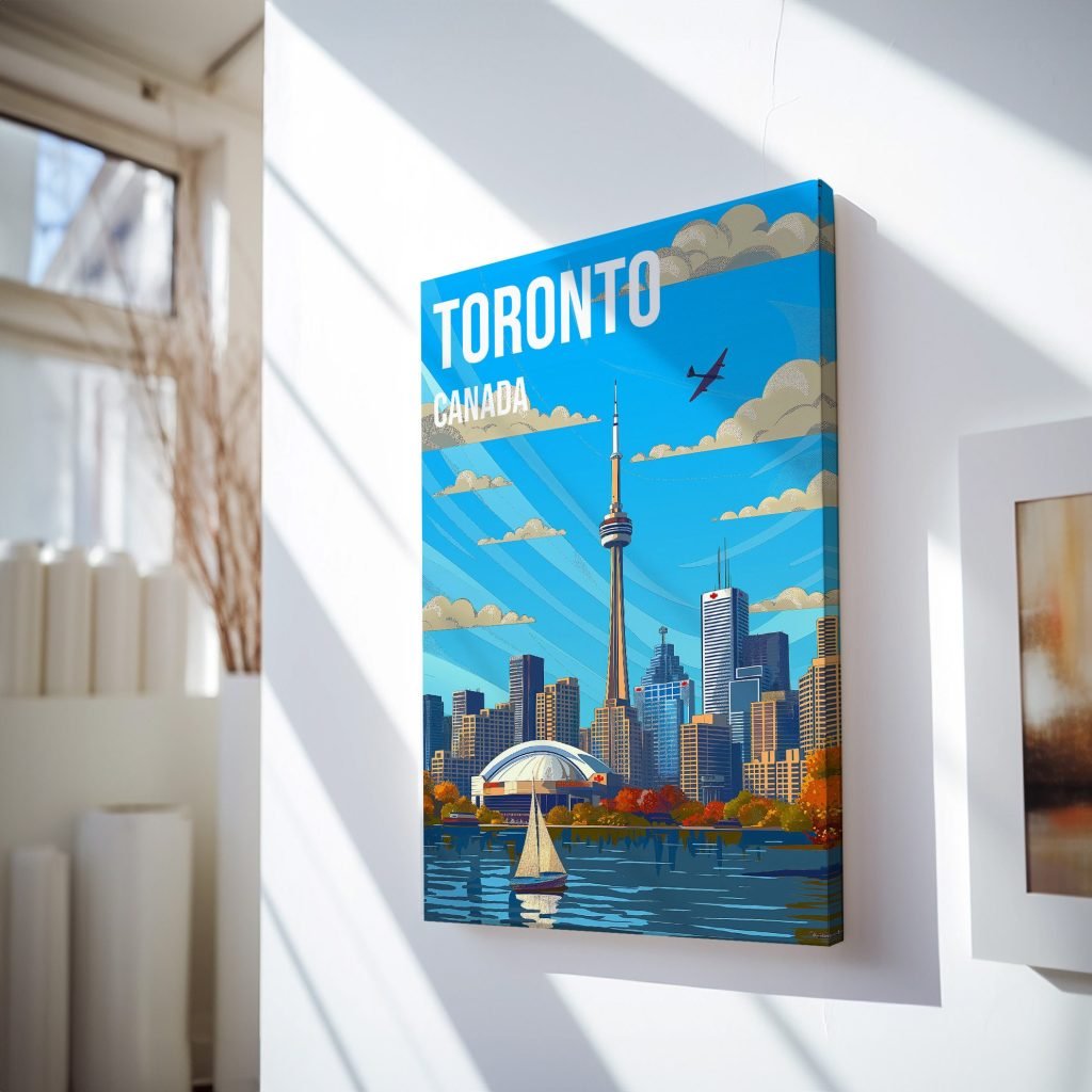 Toronto Skyline Canvas Wall Art Print - Canada Ontario Cityscape Wall Art - Modern Home Decor for Living room - Image 5