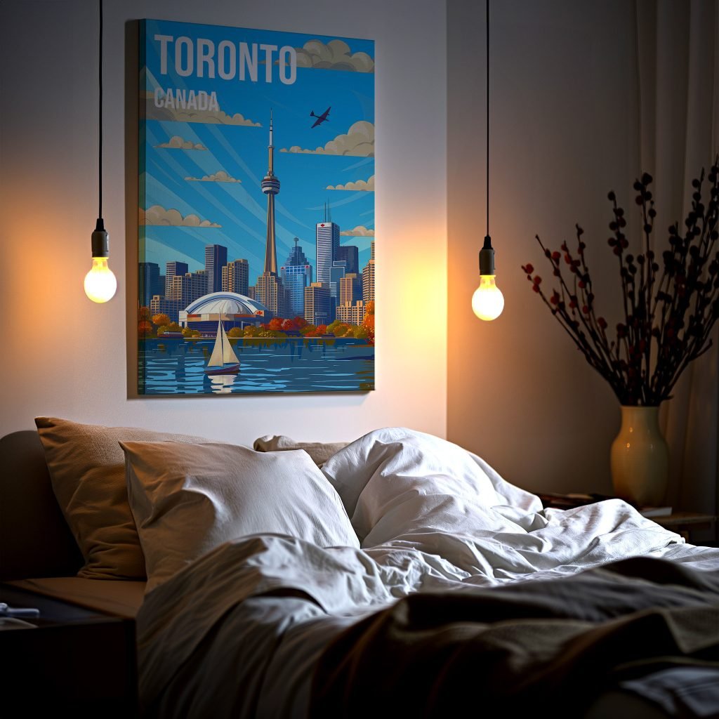 Toronto Skyline Canvas Wall Art Print - Canada Ontario Cityscape Wall Art - Modern Home Decor for Living room - Image 7