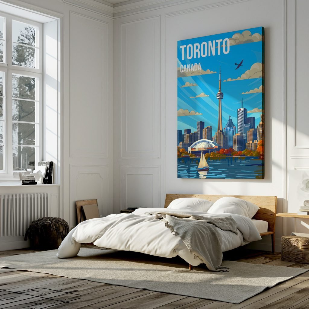 Toronto Skyline Canvas Wall Art Print - Canada Ontario Cityscape Wall Art - Modern Home Decor for Living room - Image 8