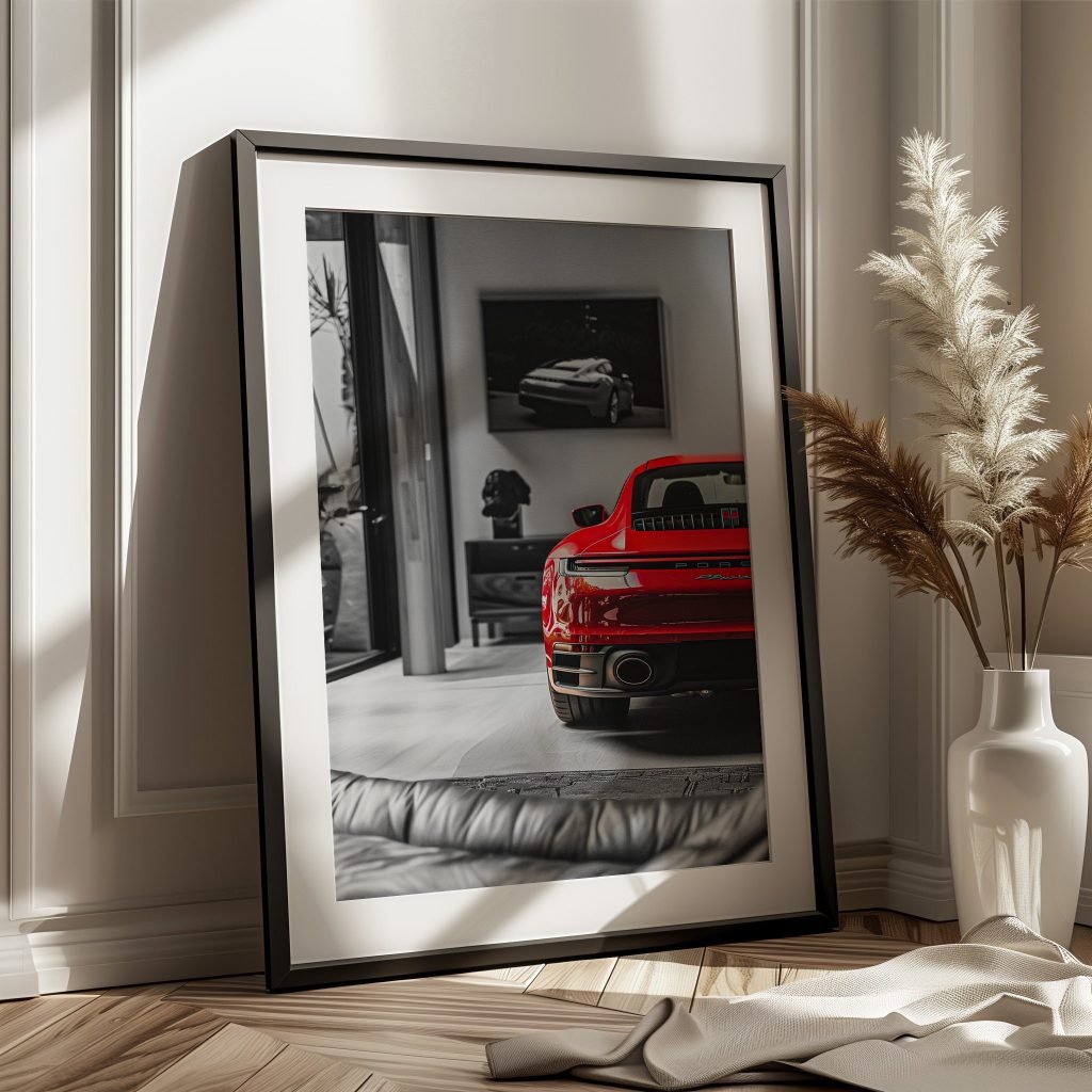 Red Porsche 911 Racing Car Poster or Canvas Print for Living Room - Car fans Wall Art gift idea - Image 4