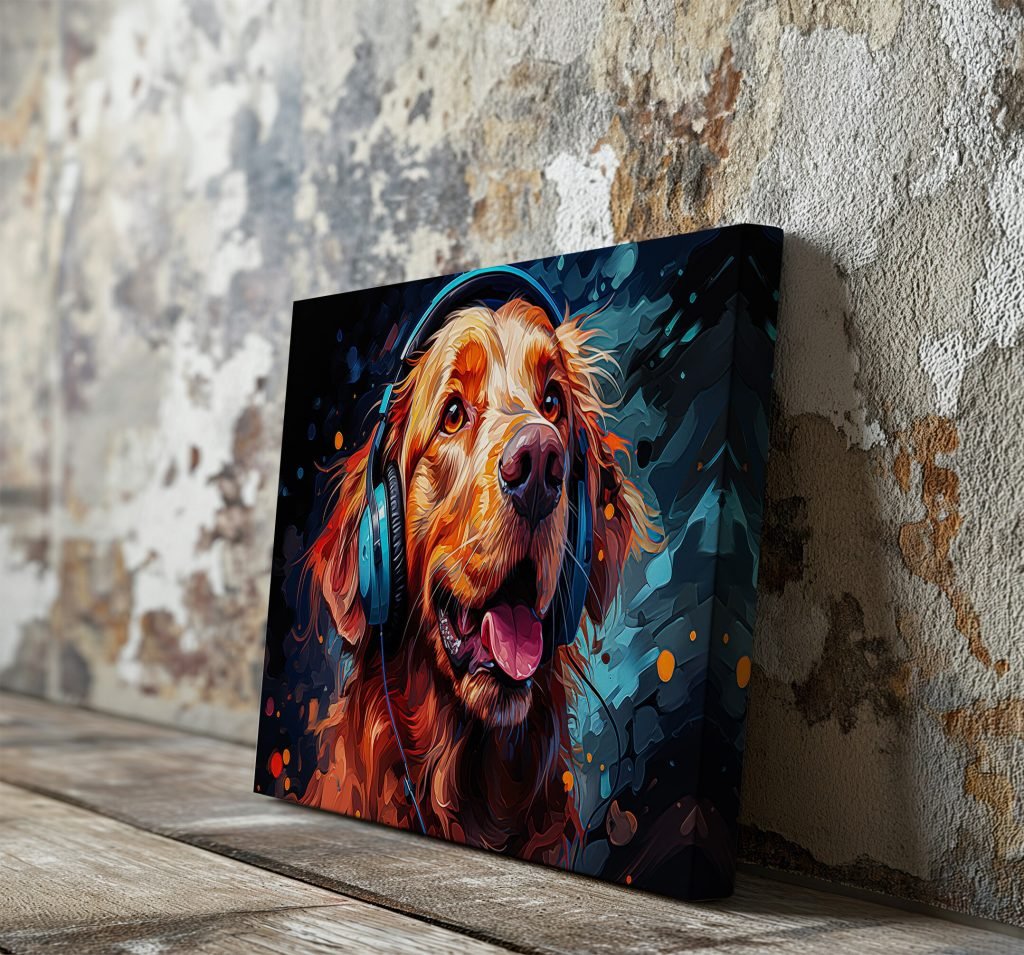 Golden Retriever Dog Canvas Wall Art print , Stretched Canvas for kids room or Living Room, Boys or Girls kids room - Image 7