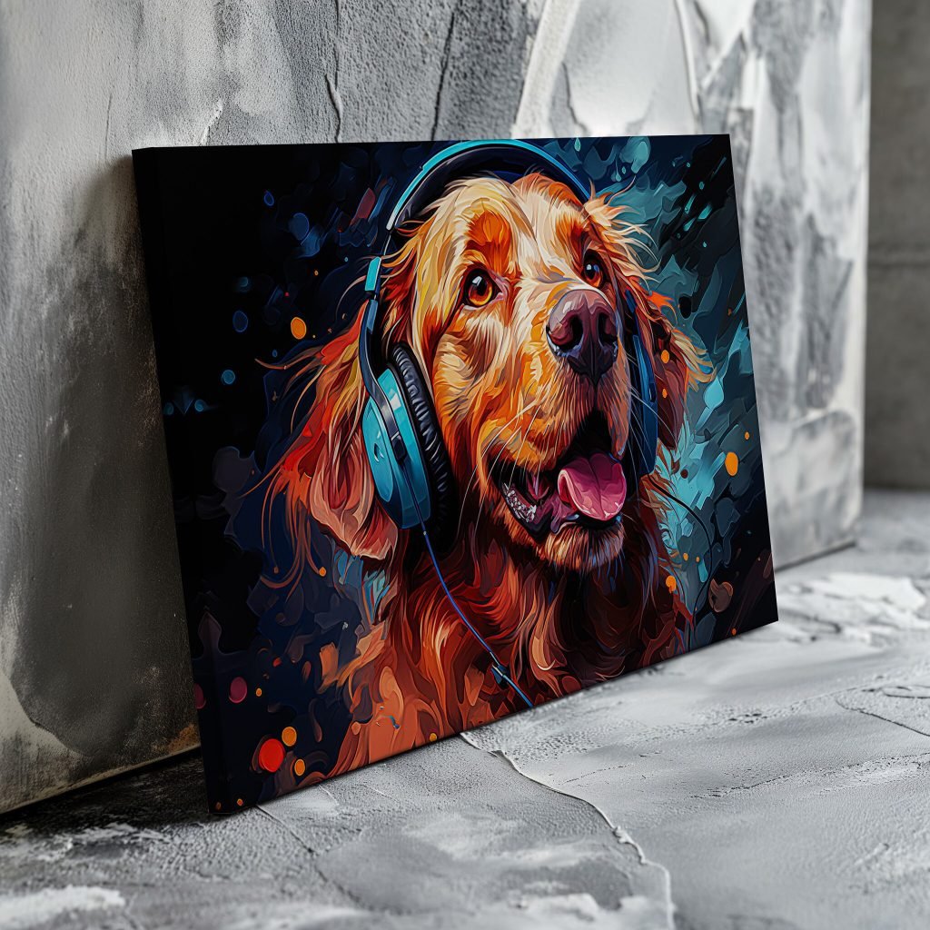 Golden Retriever Dog Canvas Wall Art print , Stretched Canvas for kids room or Living Room, Boys or Girls kids room - Image 8